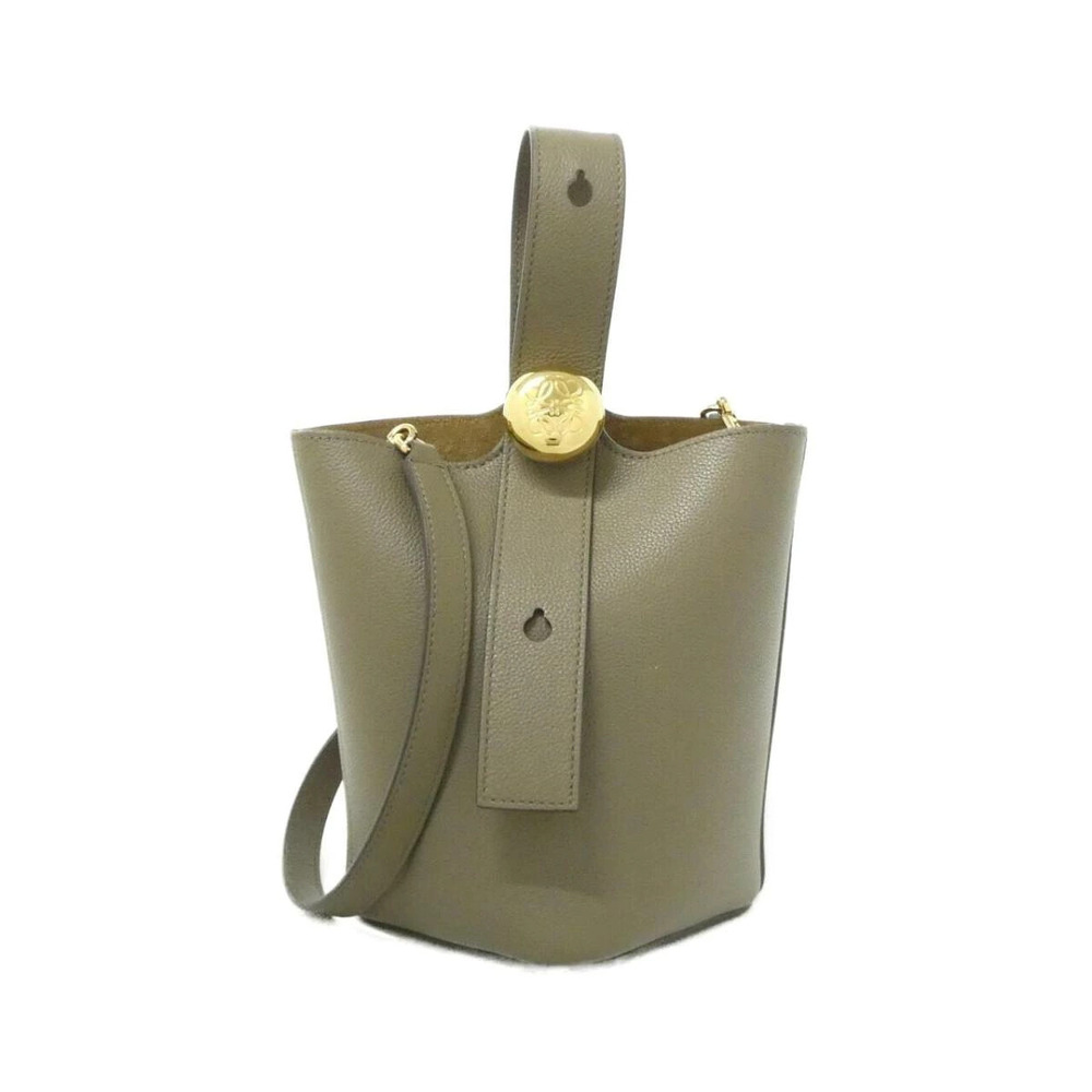 Loewe Pebbled Leather Bucket Bag Beige Tan
